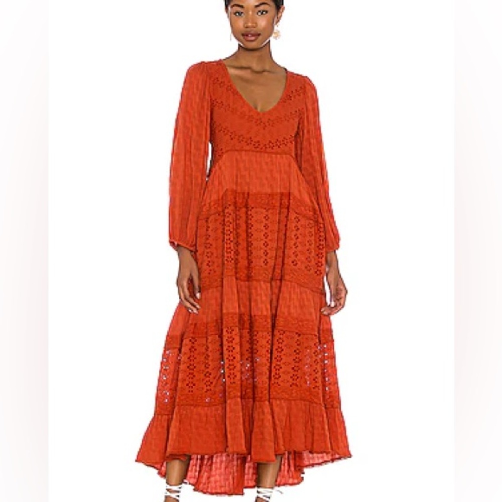 Free People Mockingbird Maxi. Size medium, red/orange color, like new